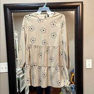 Floral Long Sleeve Tiered Dress